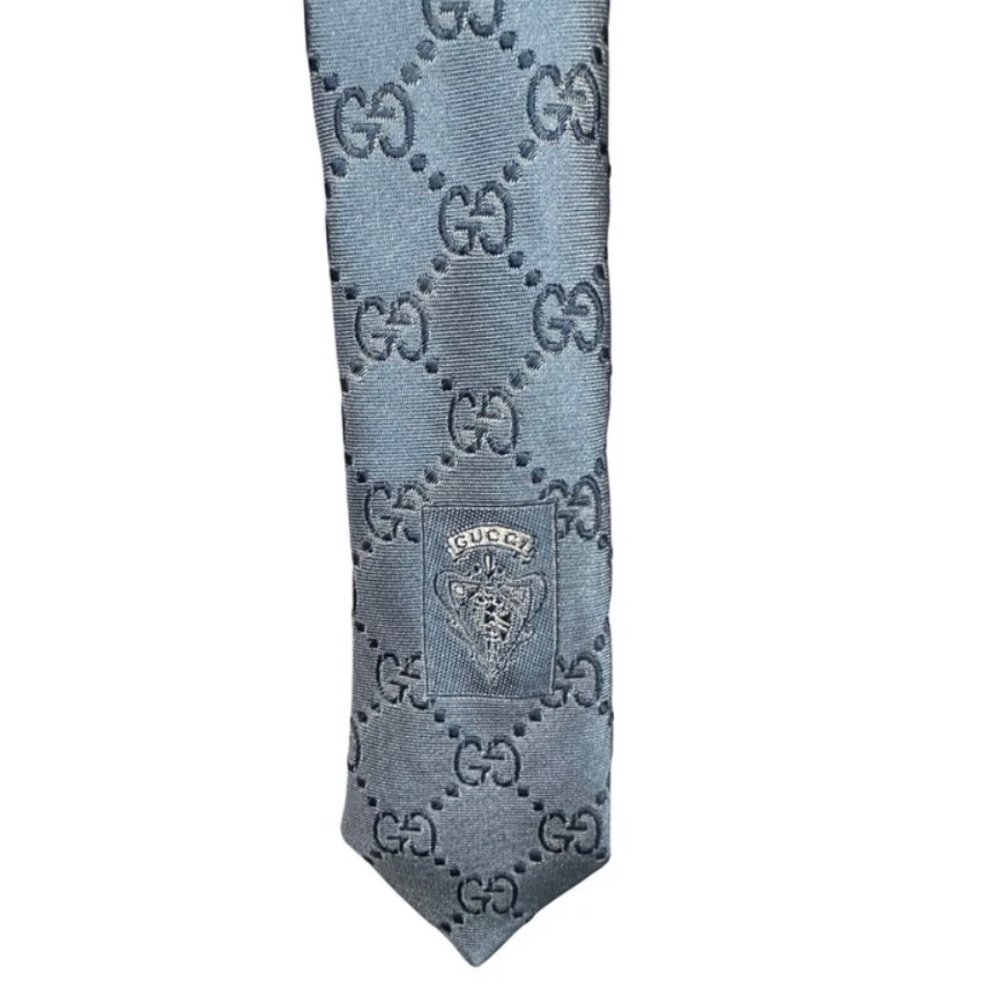 Tie, Gucci Slate Blue Necktie - Picture 4 of 4
